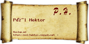 Pál Hektor névjegykártya