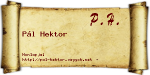 Pál Hektor névjegykártya